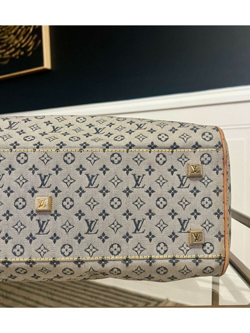 Louis Vuitton Vintage Blue Monogram Mini Lin Marie Bag 623E215P - Picture 13 of 15